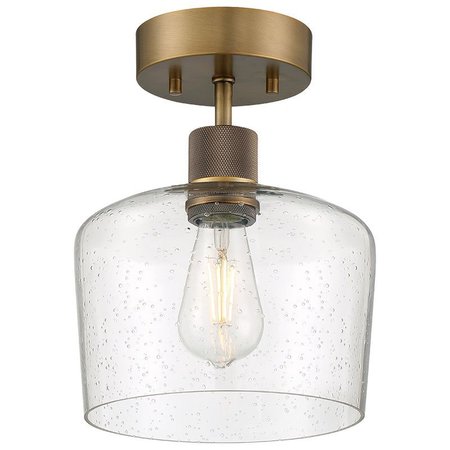 ACCESS LIGHTING Port Nine Chardonnay, Chardonnay LED SemiFlush, Antique Brushed Brass Finish, Seeded Glass 63147LEDDLP-ABB/SDG